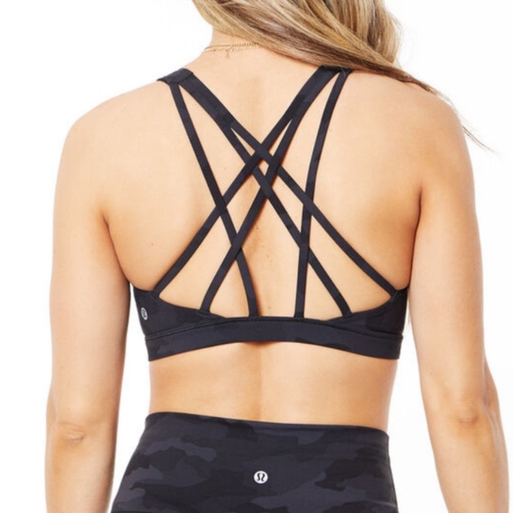 Lululemon Soul Cycle Top Blue Skull Top Bra Goth Size 6